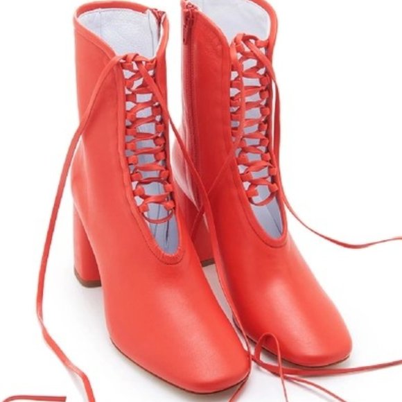 Stylish Red Ankle Boots for Women - Picture 2 of 10